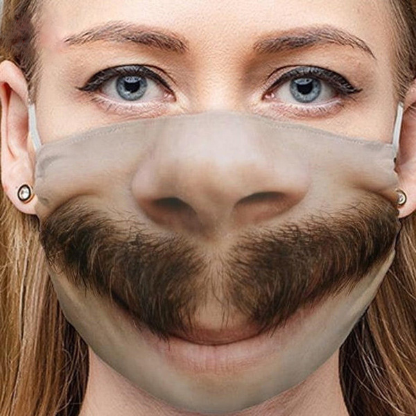 αστεία μάσκα στο πρόσωπο με μουστάκι