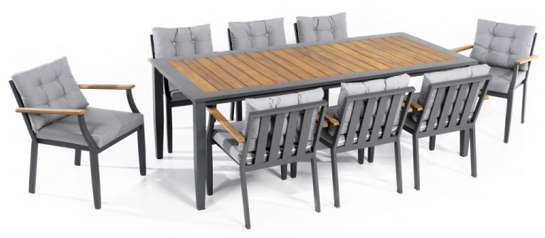 Τραπέζια και καρέκλες κήπου από αλουμίνιο και ξύλο