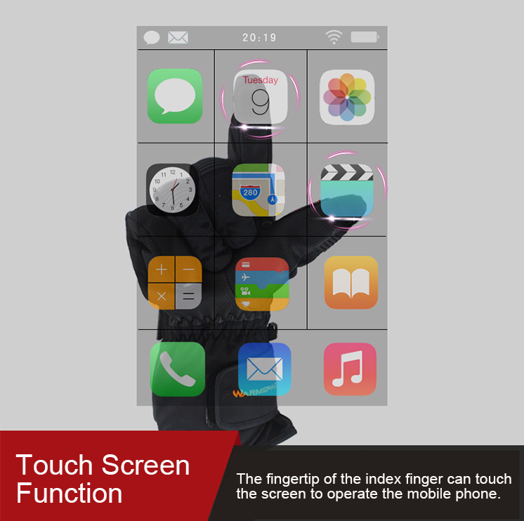χειμερινά γάντια με επιφάνεια δακτύλου με οθόνη αφής για smartphone