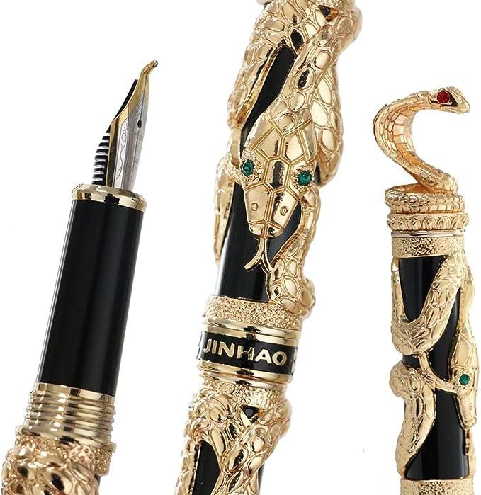 χρυσό στυλό διακοσμημένο με στυλό snake cobra