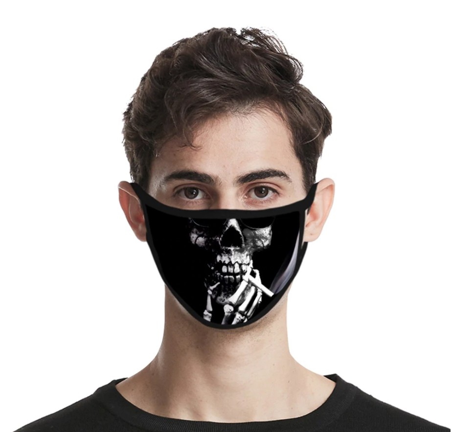 μαύρη προστατευτική μάσκα σε σχήμα πολυεστέρα κρανίου