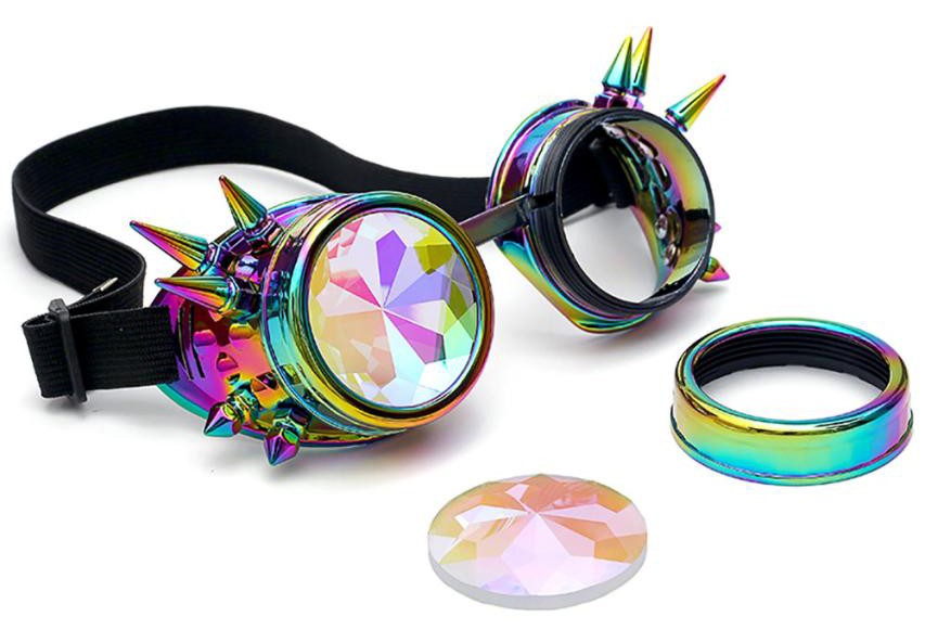 steampunk ολογραφικά led λαμπερά γυαλιά