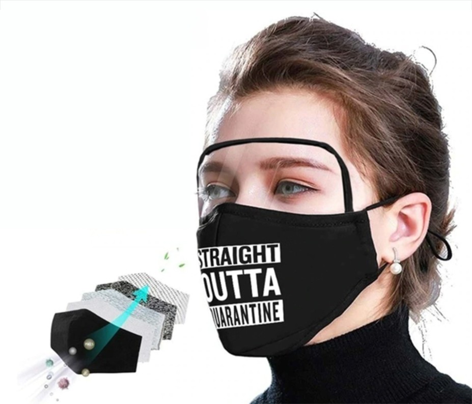 μαύρη μάσκα με ασπίδα - unisex για γυναίκες και άνδρες