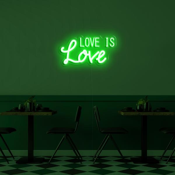 Λογότυπο 3D νέον LED στον τοίχο - Love is Love με διαστάσεις 50 cm