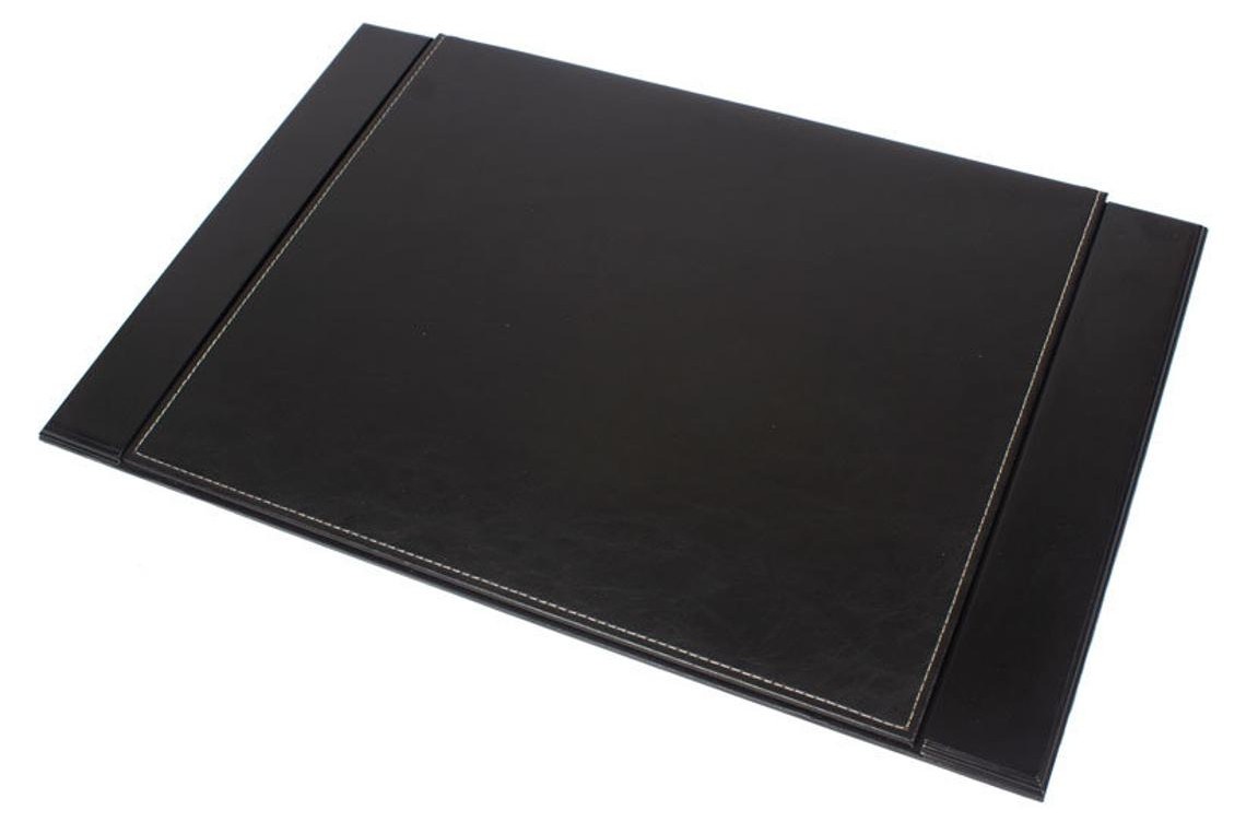 μαύρο δερμάτινο επιτραπέζιο χαλί ξύλινο