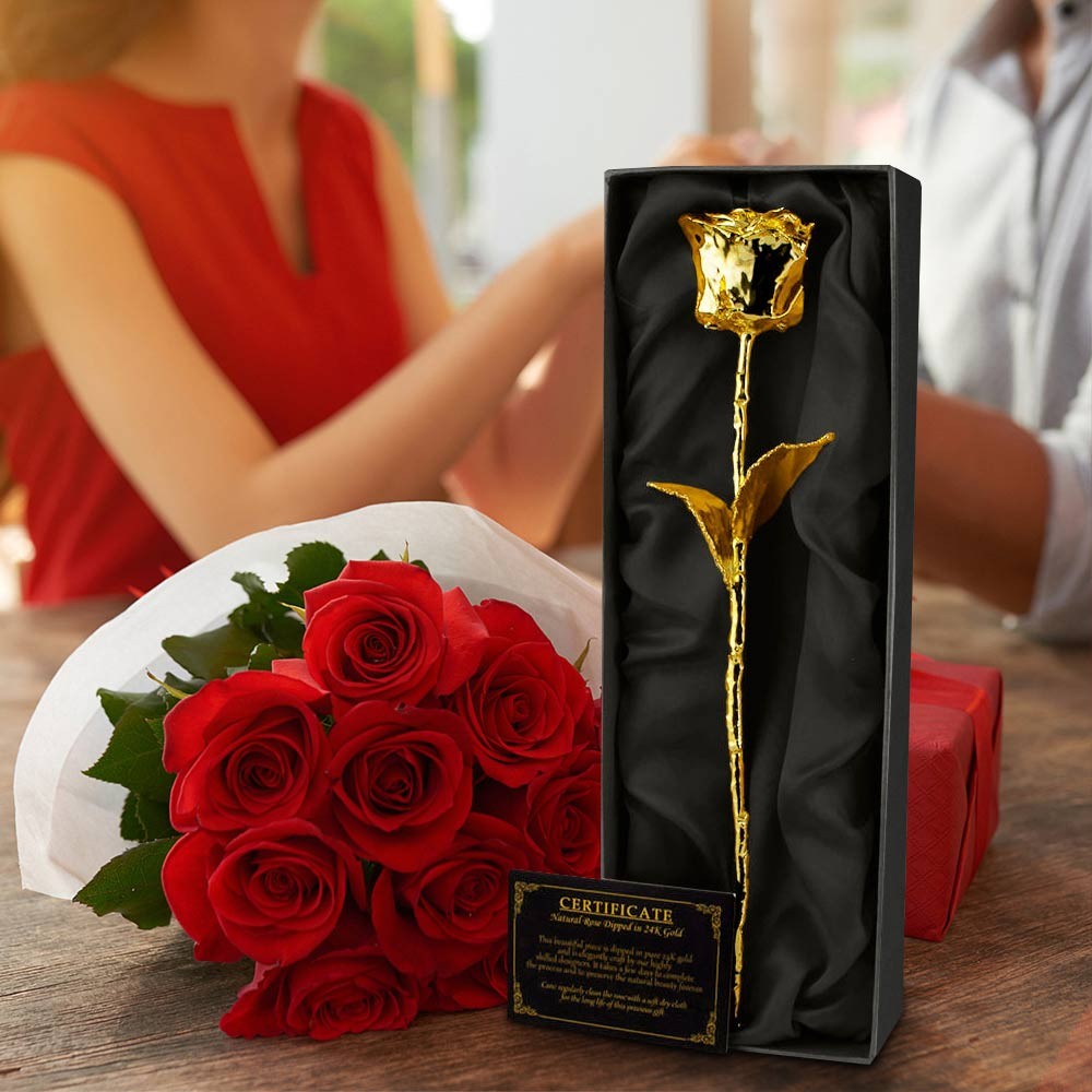 Χρυσαφένιο τριαντάφυλλο βουτηγμένο σε χρυσό 24 καράτια
