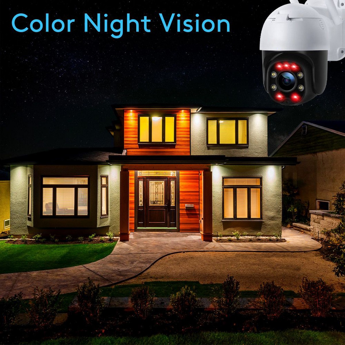 κάμερα ασφαλείας νυχτερινής όρασης ip - έγχρωμα led υπέρυθρης ακτινοβολίας