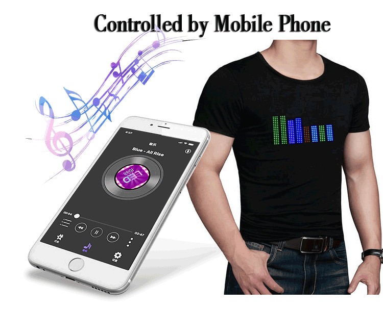 led shirt προγραμματιζόμενο κινητό τηλέφωνο smartphone