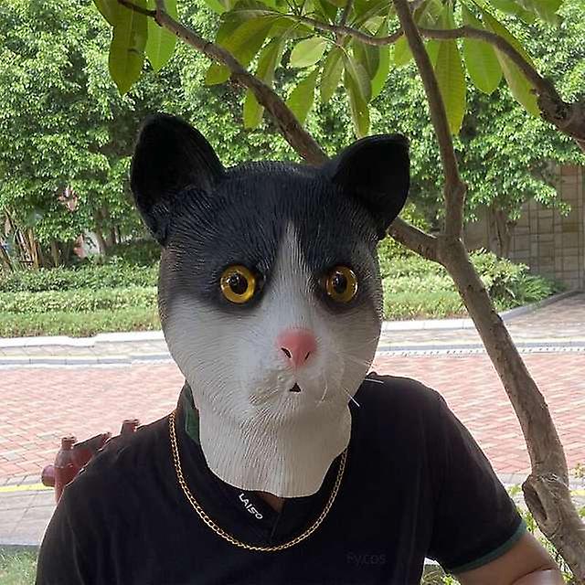 μάσκα προσώπου - μάσκα latex σιλικόνης κεφαλής μαύρης γάτας