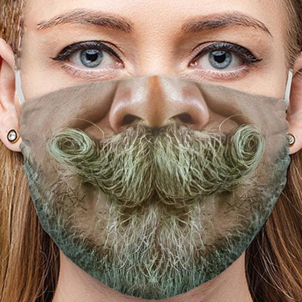 Τρισδιάστατη μάσκα εκτύπωσης μουστάκι και γενειάδα