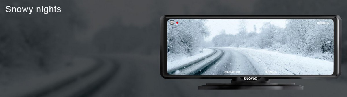 καλύτερη κάμερα αυτοκινήτου duovox v9 - χιονόπτωση