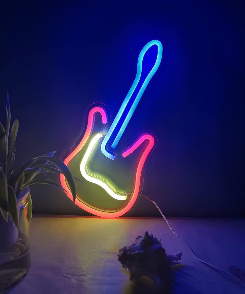 λαμπερή κιθάρα στον τοίχο - led νέον