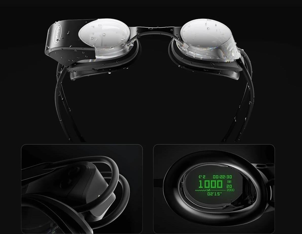 έξυπνα γυαλιά κολύμβησης για κολύμβηση εικονικής πραγματικότητας με οθόνη