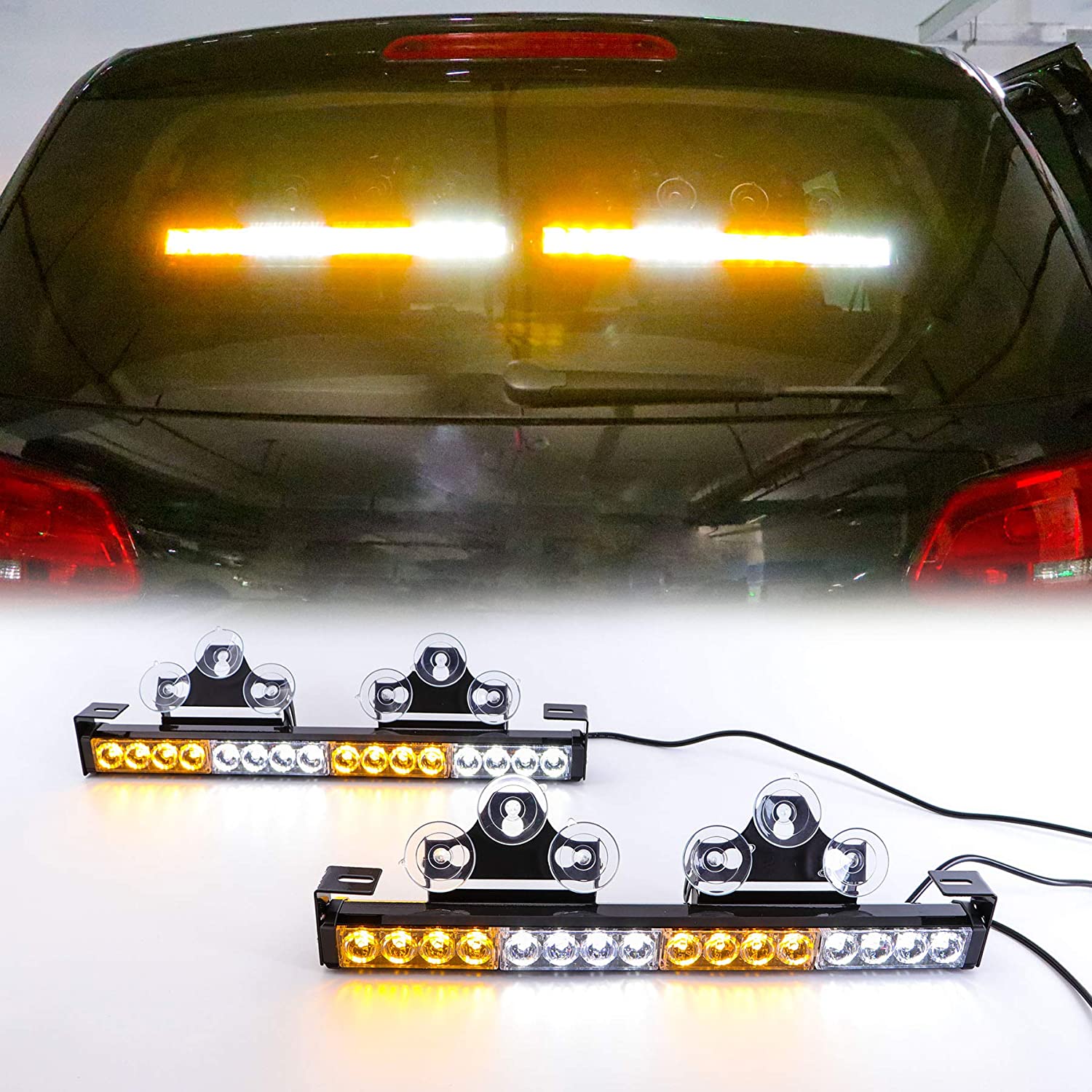 Φώτα LED που αναβοσβήνουν για το αυτοκίνητο κίτρινο λευκό πολύχρωμο