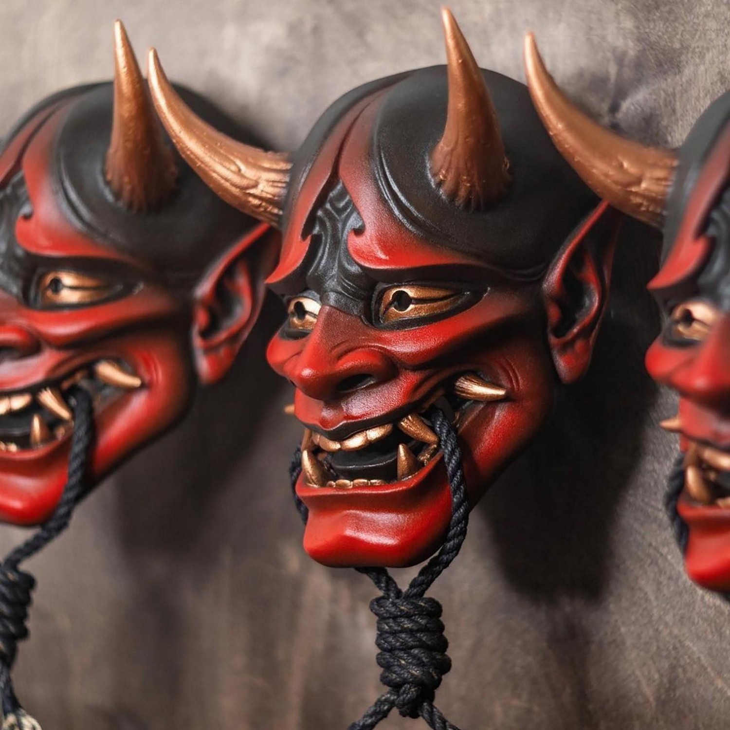 Μάσκα κεφαλιού δαίμονα για το Halloween - ιαπωνικό μοτίβο