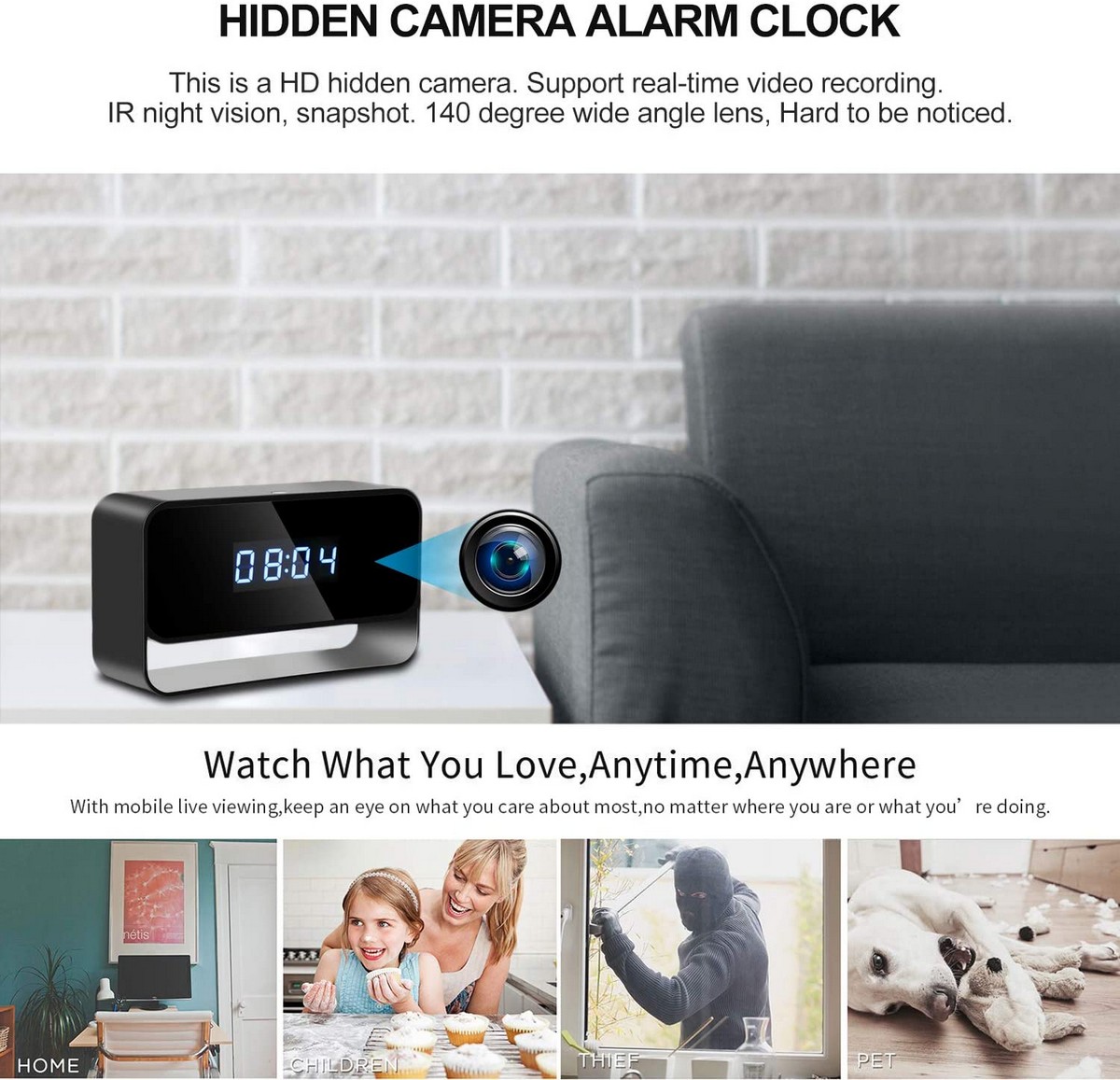 κάμερα wifi στο διαμέρισμα κρυμμένο στο ξυπνητήρι