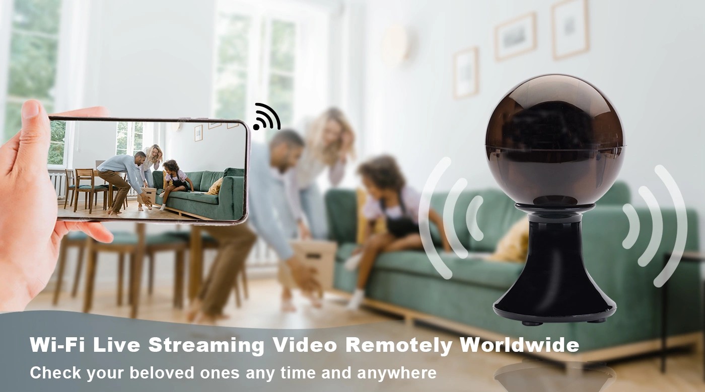 wifi live stream ασύρματη κάμερα ασφαλείας μαύρη μπάλα