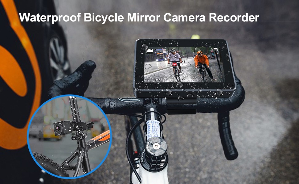 αδιάβροχη κάμερα ποδηλάτου IP68 με οθόνη με εγγραφή