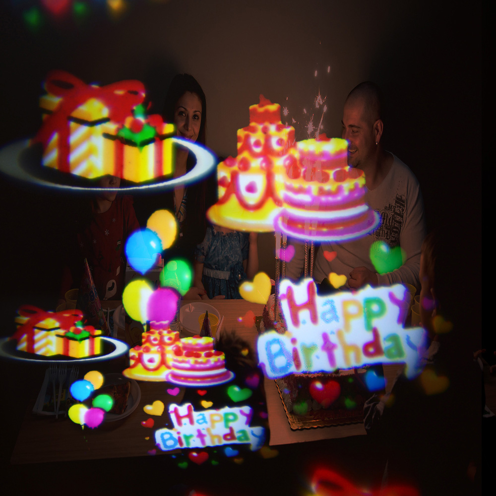 πάρτι διασκεδαστικός προβολέας led για την προβολή γιορτής με μπαλόνια χαρούμενα γενέθλια