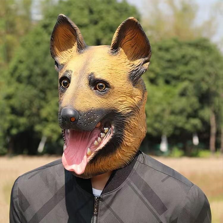 μάσκα προσώπου σκύλου από λάτεξ σιλικόνης αποκριάτικο καρναβάλι