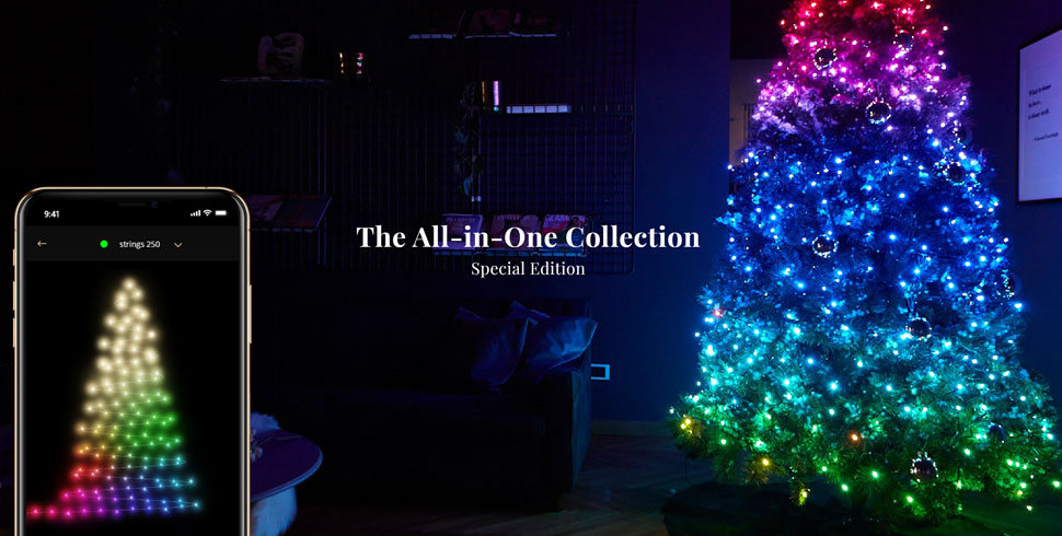Το χριστουγεννιάτικο δέντρο LED ανάβει twinkly