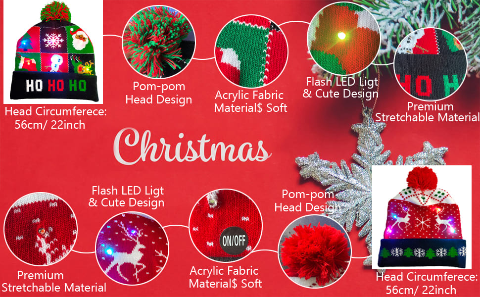 Χριστουγεννιάτικα φασόλια για το χειμώνα με διάφορα σχέδια - Φωτίστε με LED