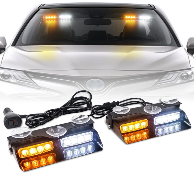φώτα έκτακτης ανάγκης αυτοκινήτου που αναβοσβήνουν φάρος αυτοκινήτου (μπλε, κόκκινο, λευκό, κίτρινο, μωβ)