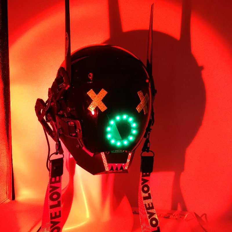 Φωτεινό κράνος μάσκας Cyberpunk LED